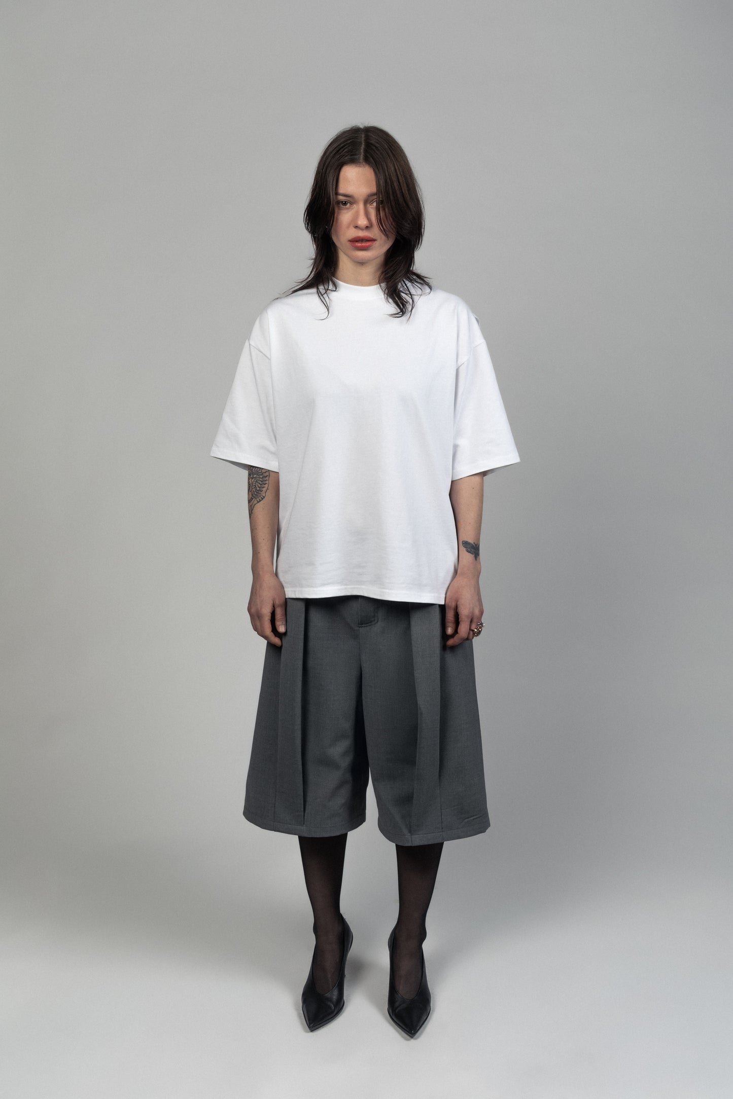 WHITE FOLDSTRIPE T-SHIRT