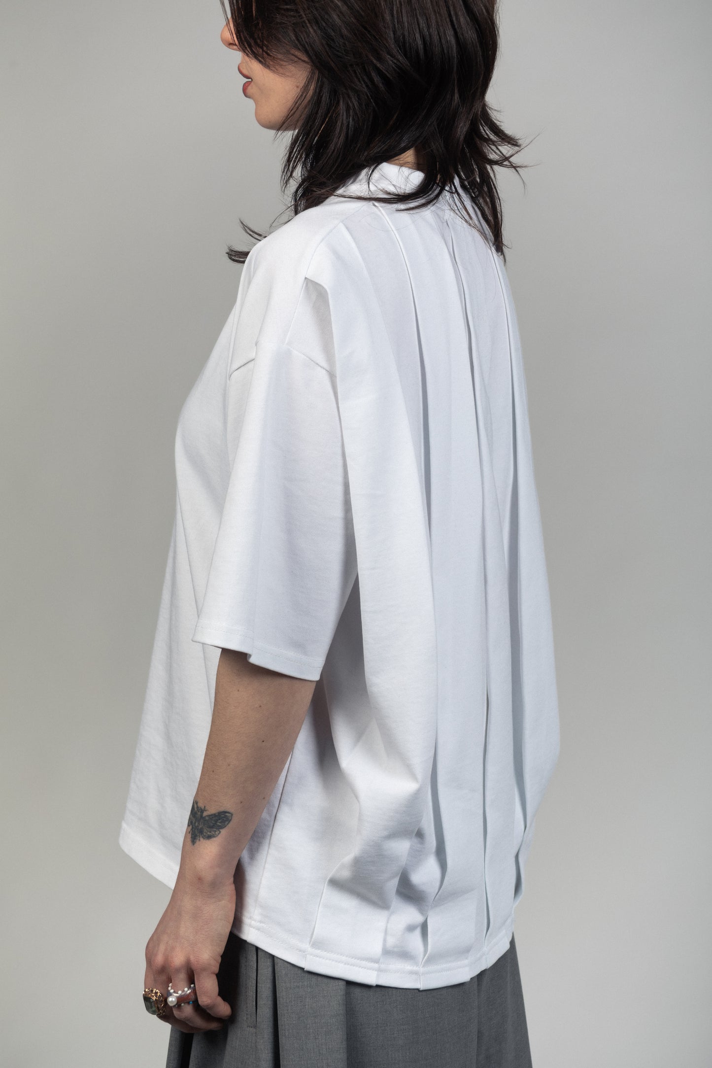 WHITE FOLDSTRIPE T-SHIRT