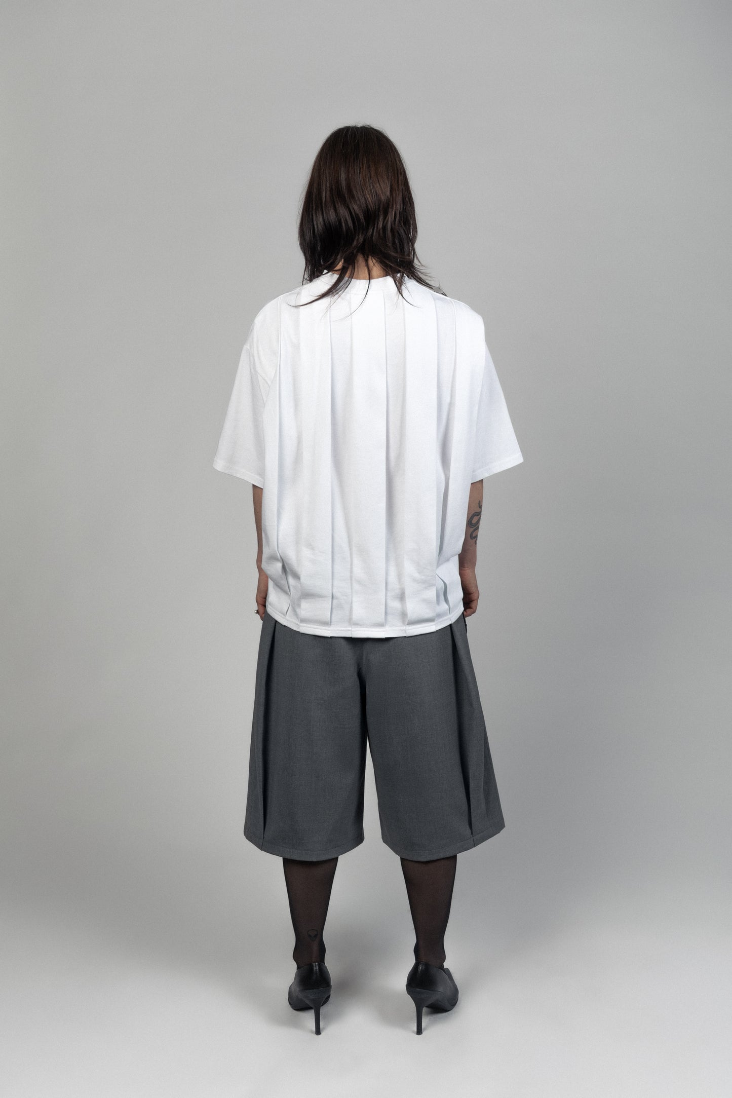 WHITE FOLDSTRIPE T-SHIRT