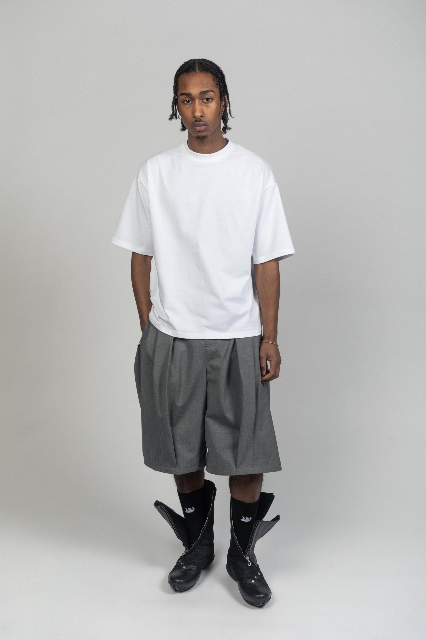 WHITE FOLDSTRIPE T-SHIRT