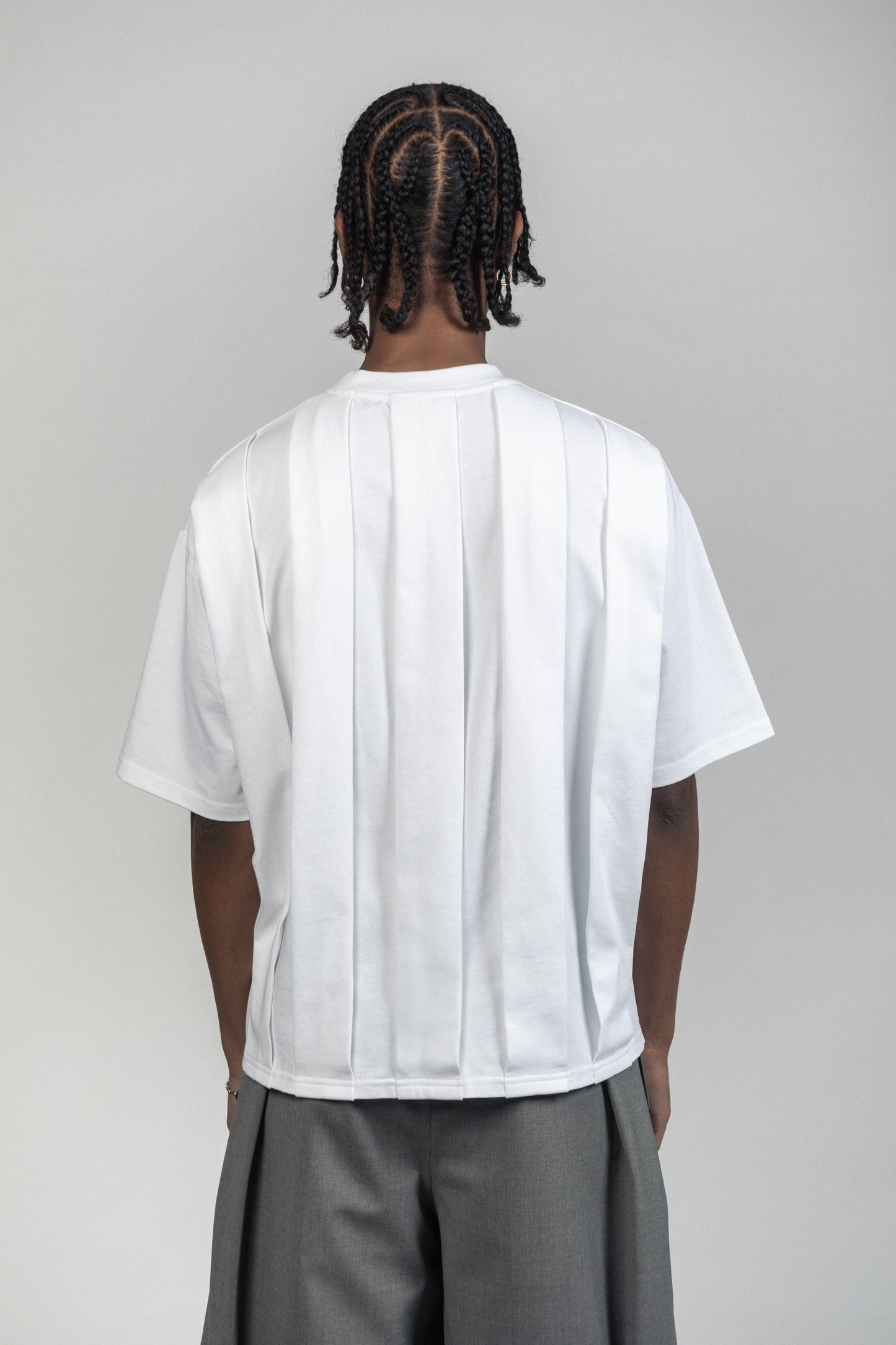 WHITE FOLDSTRIPE T-SHIRT