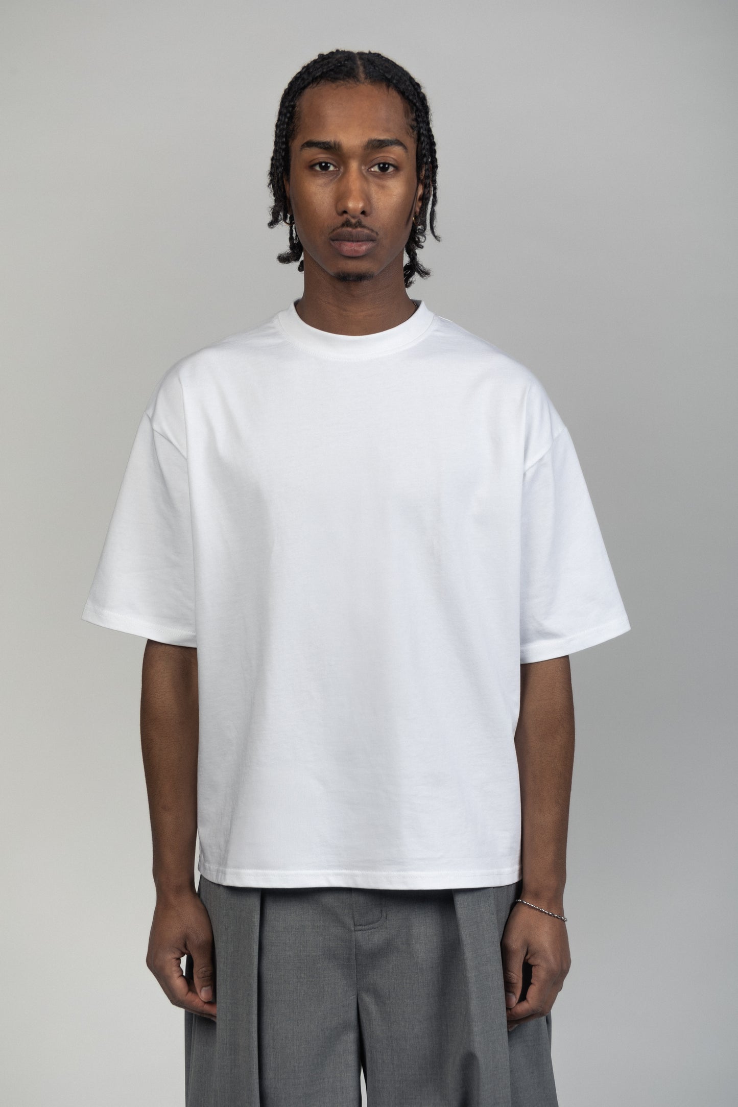 WHITE FOLDSTRIPE T-SHIRT